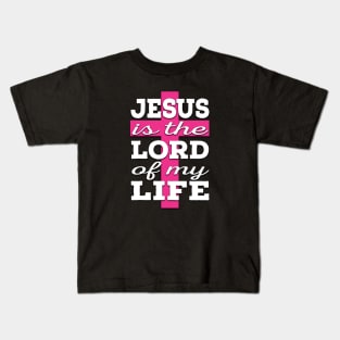 Jesus is Lord (white and pink) Kids T-Shirt